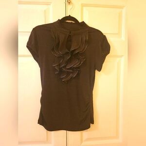 Womens short sleeve ruffle shirt
